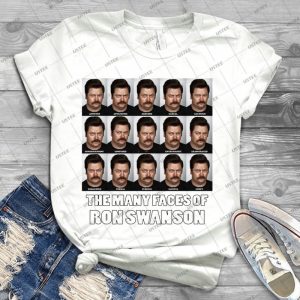 The Many Faces Of Ron Swanson - Best Unisex Trending Handmade T-shirt Gift Idea For Men T-shirt For Woman