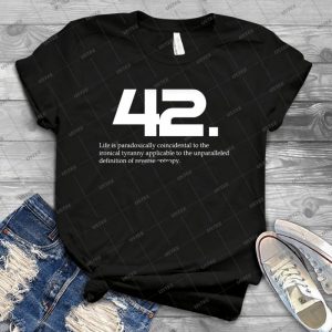 The Meaning Of Life Is 42-Hitchhiker S Guide To The Galaxy - Best Unisex Trending Handmade T-shirt Gift Idea For Men T-shirt For Woman