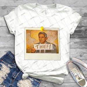 The Office-Michael Scott Funny Thief Photo-Graphic Design - Best Unisex Trending Handmade T-shirt Gift Idea For Men T-shirt For Woman