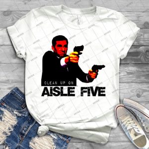 The Office-Threat Level Midnight-Michael Scott-Clean Up On Aisle Five - Best Unisex Trending Handmade T-shirt Gift Idea For Men T-shirt For Woman