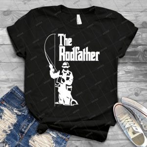 The Rodfather Fishing T Shirt - Gift Idea Shirt For Men Tee For Women Classic Retro Vintage Graphic T-Shirt