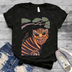 The Tiger And The Magpie 89 - Vintage Men's Shirt Tshirt For Women Classic Handmade Shirt Retro Graphic Tee