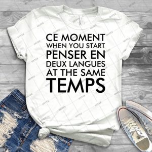 Thinking In French And English 39 - Vintage Men's Shirt Tshirt For Women Classic Handmade Shirt Retro Graphic Tee