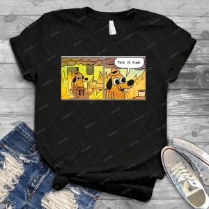 This Is Fine 67 - Vintage Men's Shirt Tshirt For Women Classic Handmade Shirt Retro Graphic Tee