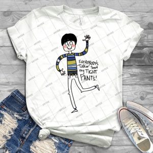 Tight Pants - Cartoon 38 - Vintage Men's Shirt Tshirt For Women Classic Handmade Shirt Retro Graphic Tee