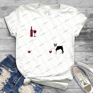 To Drink Wine  Pet My Boston Terrier 86 - Trending Shirt For Women Vintage Retro Tee For Men Kid's T-Shirt Handmade Shirt