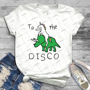 To The Disco - Unicorn Riding Triceratops - - Best Unisex Trending Handmade T-shirt Gift Idea For Men T-shirt For Woman