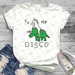 To The Disco - Unicorn Riding Triceratops - 7 - Trending Shirt For Women Vintage Retro Tee For Men Kid's T-Shirt Handmade Shirt