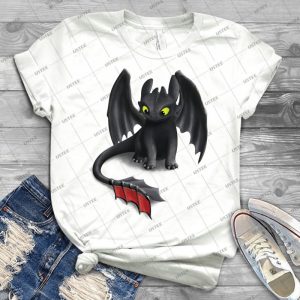 Toothless, Night Fury Inspired Dragon- 45 - Vintage Men's Shirt Tshirt For Women Classic Handmade Shirt Retro Graphic Tee