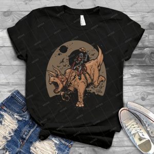 Triceratops Cowbot 47 - Vintage Men's Shirt Tshirt For Women Classic Handmade Shirt Retro Graphic Tee