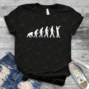 Trompete Evolution Des Menschen - Vintage Men's Shirt Tshirt For Women Classic Handmade Shirt Retro Graphic Tee