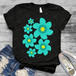 Turquoise Flower - Gift Idea Shirt For Men Tee For Women Classic Retro Vintage Graphic T-Shirt