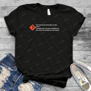 Two Branches Diverged On Git - For Dark Tees - 91 - Trending Shirt For Women Vintage Retro Tee For Men Kid's T-Shirt Handmade Shirt