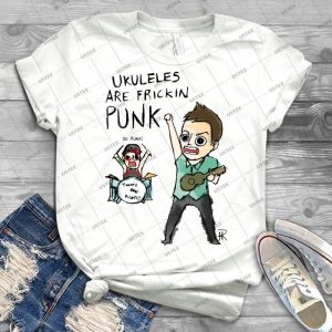 Ukuleles Are Frickin Punk - Official - - Vintage Men's Shirt Tshirt For Women Classic Handmade Shirt Retro Graphic Tee