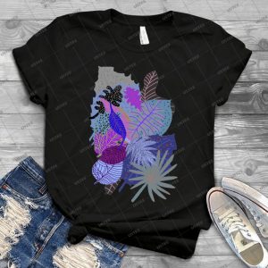 Ultraviolet Fade Nature Leaves 16 - Vintage Men's Shirt Tshirt For Women Classic Handmade Shirt Retro Graphic Tee