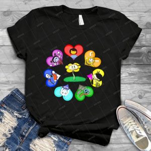 Undertale-Hearts With Characters - Best Unisex Trending Handmade T-shirt Gift Idea For Men T-shirt For Woman