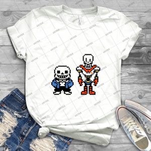 Undertale-Sans And Papyrus - Gift Idea Shirt For Men Tee For Women Classic Retro Vintage Graphic T-Shirt
