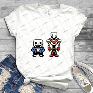 Undertale-Sans And Papyrus - Vintage Men's Shirt Tshirt For Women Classic Handmade Shirt Retro Graphic Tee