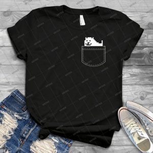 Undertale Dog Pocket Tee 85 - Vintage Men's Shirt Tshirt For Women Classic Handmade Shirt Retro Graphic Tee