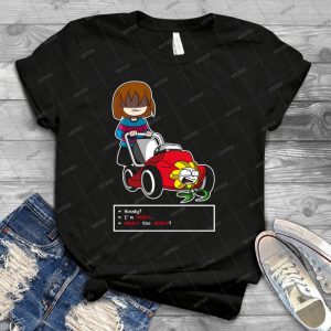 Undertale Frisk And Flowey - Vintage Men's Shirt Tshirt For Women Classic Handmade Shirt Retro Graphic Tee