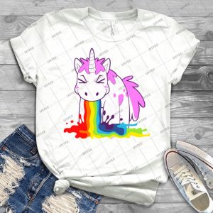 Unicorn I Puke Rainbows  66 - Gift Idea Shirt For Men Tee For Women Classic Retro Vintage Graphic T-Shirt