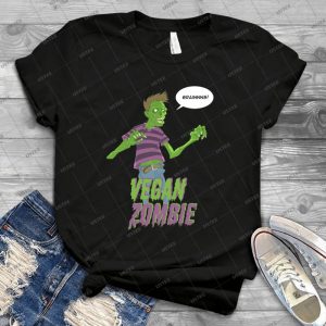 Vegan Zombie - Vintage Men's Shirt Tshirt For Women Classic Handmade Shirt Retro Graphic Tee