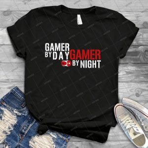 Video Games - Gamer By Day Gamer By Night T-Shirt - Best Unisex Trending Handmade T-shirt Gift Idea For Men T-shirt For Woman