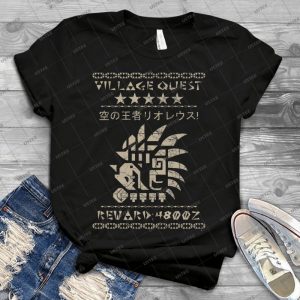 Village Quest - Rathalos 48 - Vintage Men's Shirt Tshirt For Women Classic Handmade Shirt Retro Graphic Tee