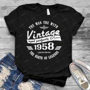 Vintage 1958 - 60th Birthday Gift For Men 4 - Trending Shirt For Women Vintage Retro Tee For Men Kid's T-Shirt Handmade Shirt
