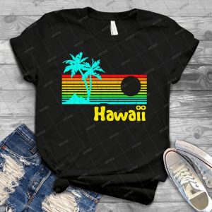 Vintage 80s Hawaii - Distressed Design - 64 - Best Unisex Trending Handmade T-shirt Gift Idea For Men T-shirt For Woman