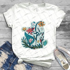 Vintage Aqua Floral - Best Unisex Trending Handmade T-shirt Gift Idea For Men T-shirt For Woman