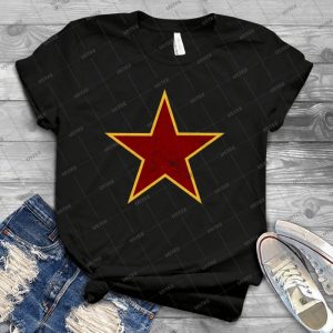 Vintage Look Red And Gold Star 58 - Vintage Men's Shirt Tshirt For Women Classic Handmade Shirt Retro Graphic Tee