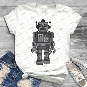 Vintage Robot 23 - Vintage Men's Shirt Tshirt For Women Classic Handmade Shirt Retro Graphic Tee