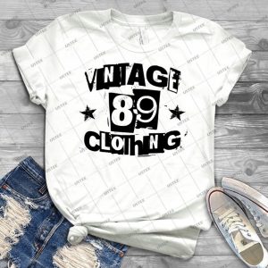 Vintage89 Logo Tee Black - Vintage Men's Shirt Tshirt For Women Classic Handmade Shirt Retro Graphic Tee