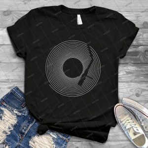 Vinyl Lines 77 - Vintage Men's Shirt Tshirt For Women Classic Handmade Shirt Retro Graphic Tee