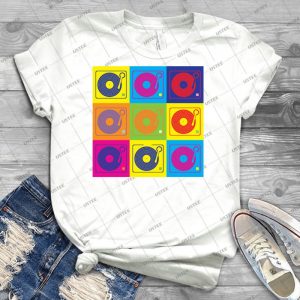 Vinyl Record Turntable Pop Art 2 - Trending Shirt For Women Vintage Retro Tee For Men Kid's T-Shirt Handmade Shirt