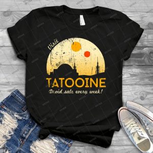 Visit Tatooine 22 - Vintage Men's Shirt Tshirt For Women Classic Handmade Shirt Retro Graphic Tee