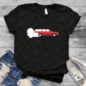 Volvo 240 Wagon Burnout - Vintage Men's Shirt Tshirt For Women Classic Handmade Shirt Retro Graphic Tee