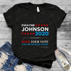 Vote The Rock 2020 President Dwayne Johnson Election - White - - Best Unisex Trending Handmade T-shirt Gift Idea For Men T-shirt For Woman