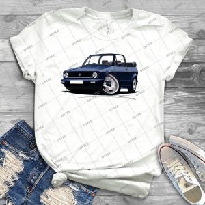 Vw Golf - Mk1 - Cabriolet Dark Blue 9 - Best Unisex Trending Handmade T-shirt Gift Idea For Men T-shirt For Woman