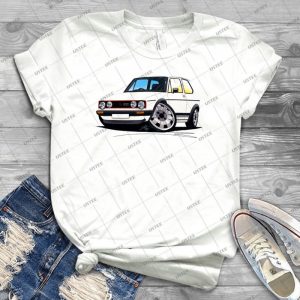 Vw Golf - Mk1 - Gti White - Vintage Men's Shirt Tshirt For Women Classic Handmade Shirt Retro Graphic Tee