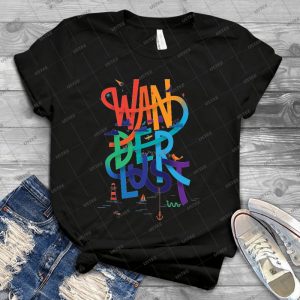 Wanderlust 15 - Vintage Men's Shirt Tshirt For Women Classic Handmade Shirt Retro Graphic Tee