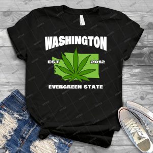 Washington Marijuana Cannabis Weed T-Shirt - Vintage Men's Shirt Tshirt For Women Classic Handmade Shirt Retro Graphic Tee