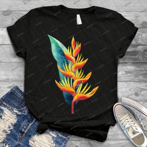 Watercolor Heliconia 41 - Vintage Men's Shirt Tshirt For Women Classic Handmade Shirt Retro Graphic Tee
