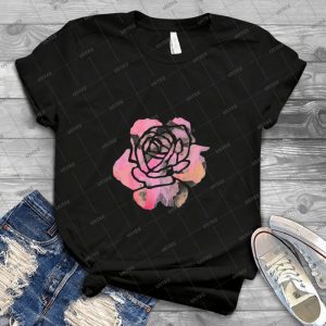 Watercolor Rose - Vintage Men's Shirt Tshirt For Women Classic Handmade Shirt Retro Graphic Tee