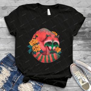 Watermelon Raccoon - Vintage Men's Shirt Tshirt For Women Classic Handmade Shirt Retro Graphic Tee