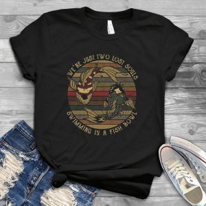 We Are Just Two Lost Souls Swimming In A Fish Bowl Wish You Were Here Song Lyrics Vintage Shirt - Best Pink Floyd Song Lyrics Handmade Shirt