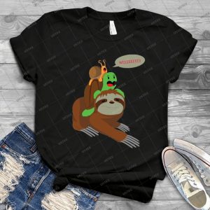Wee Snail Turtle Sloth Buddies - Vintage Men's Shirt Tshirt For Women Classic Handmade Shirt Retro Graphic Tee