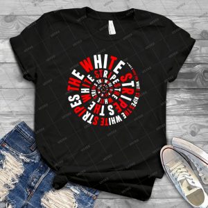 White Stripes Whirlpool - Vintage Men's Shirt Tshirt For Women Classic Handmade Shirt Retro Graphic Tee