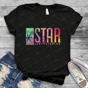 White Watercolor S-T-A-R- Laboratories - Vintage Men's Shirt Tshirt For Women Classic Handmade Shirt Retro Graphic Tee